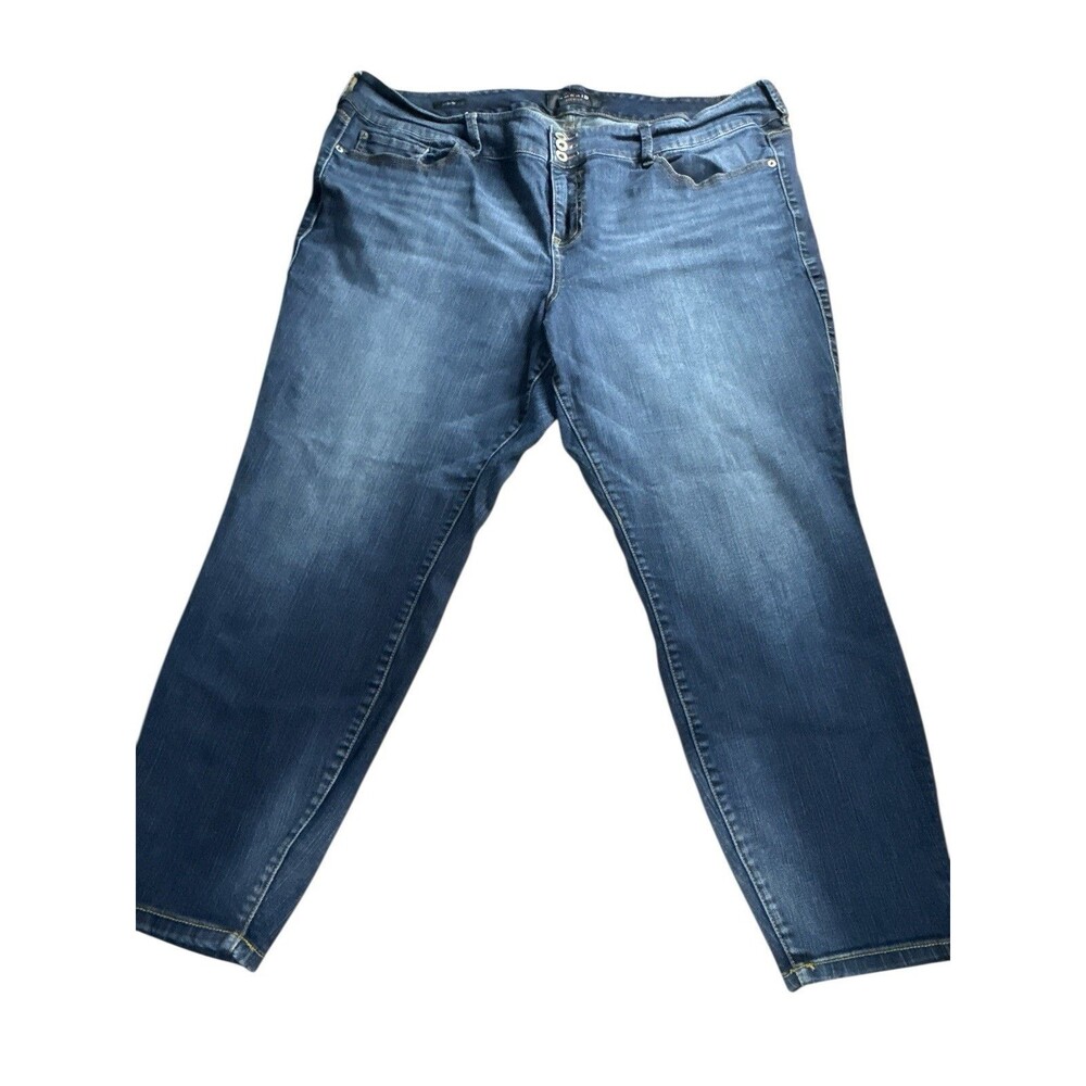 Torrid 26R Premium Dark Wash Jegging‎ Skinny Ankle Cropped Jeans Plus Size Denim